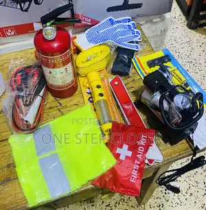 Saftey Car Kit With Fire Extinguisher, Tire Inflator,First Aid Kit