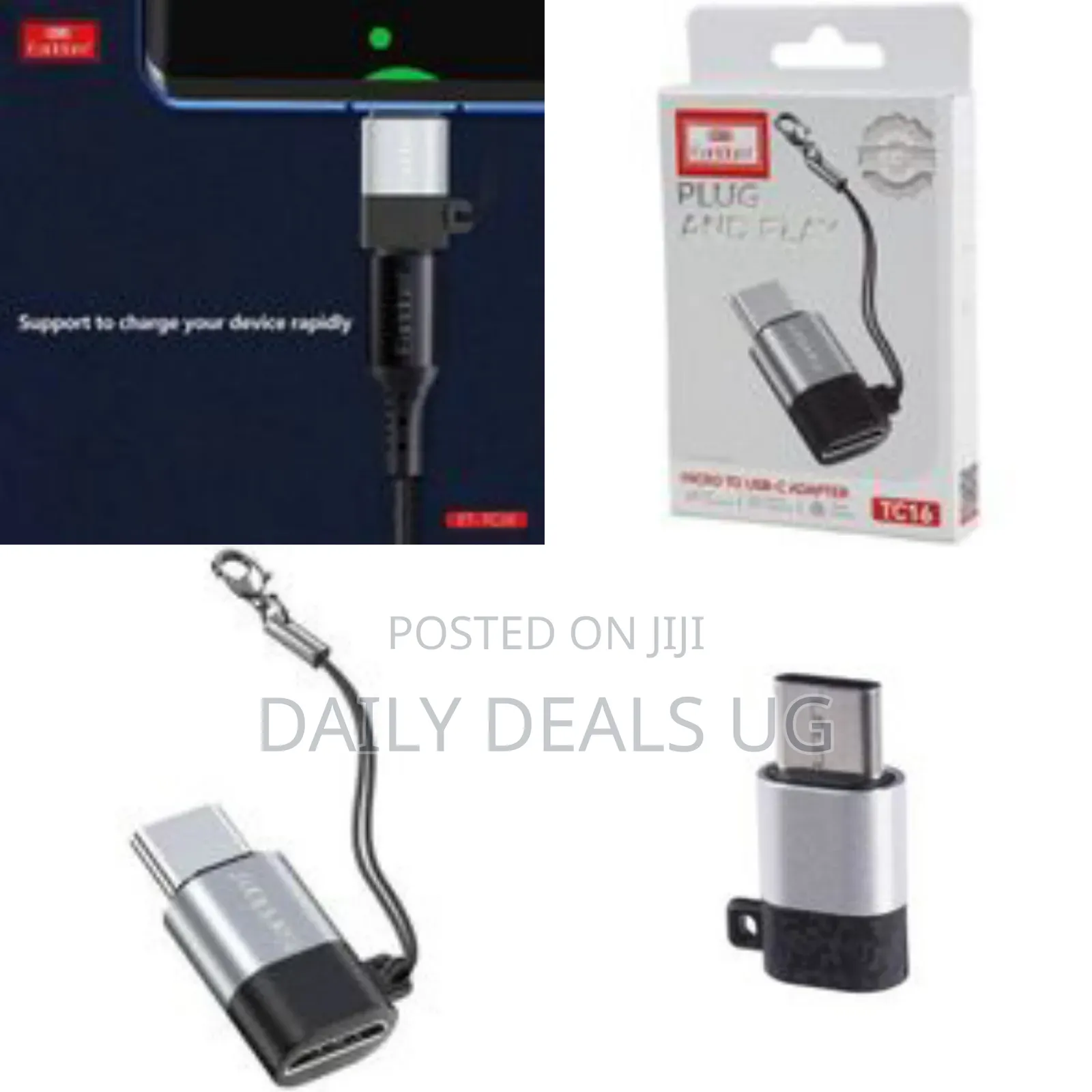 Earldom Earldom Tc16 Micro Usb to Usb-C Adapter - Multicolor