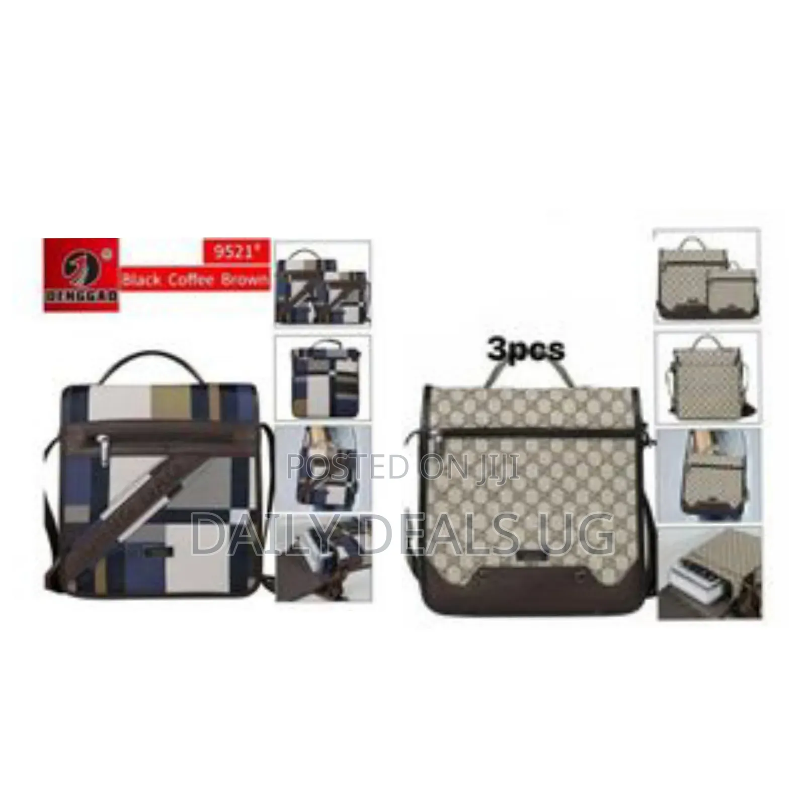 Set of 2 Geometric Patterned Shoulder Bag Sets - Multicolor