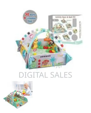 Baby Activity Gym or Play Mat With an Activity Arch and Ball Pit