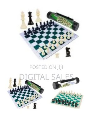 Portable Roll-Up Chess Set With Carrying Case - Multicolor