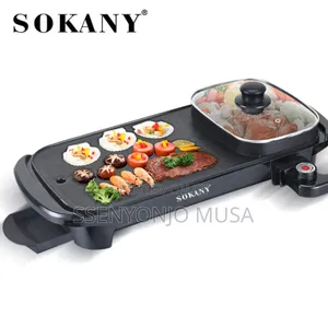 Sokany 1350w Multifunction Barbecue Hot Pot Electric Skillet – Non-