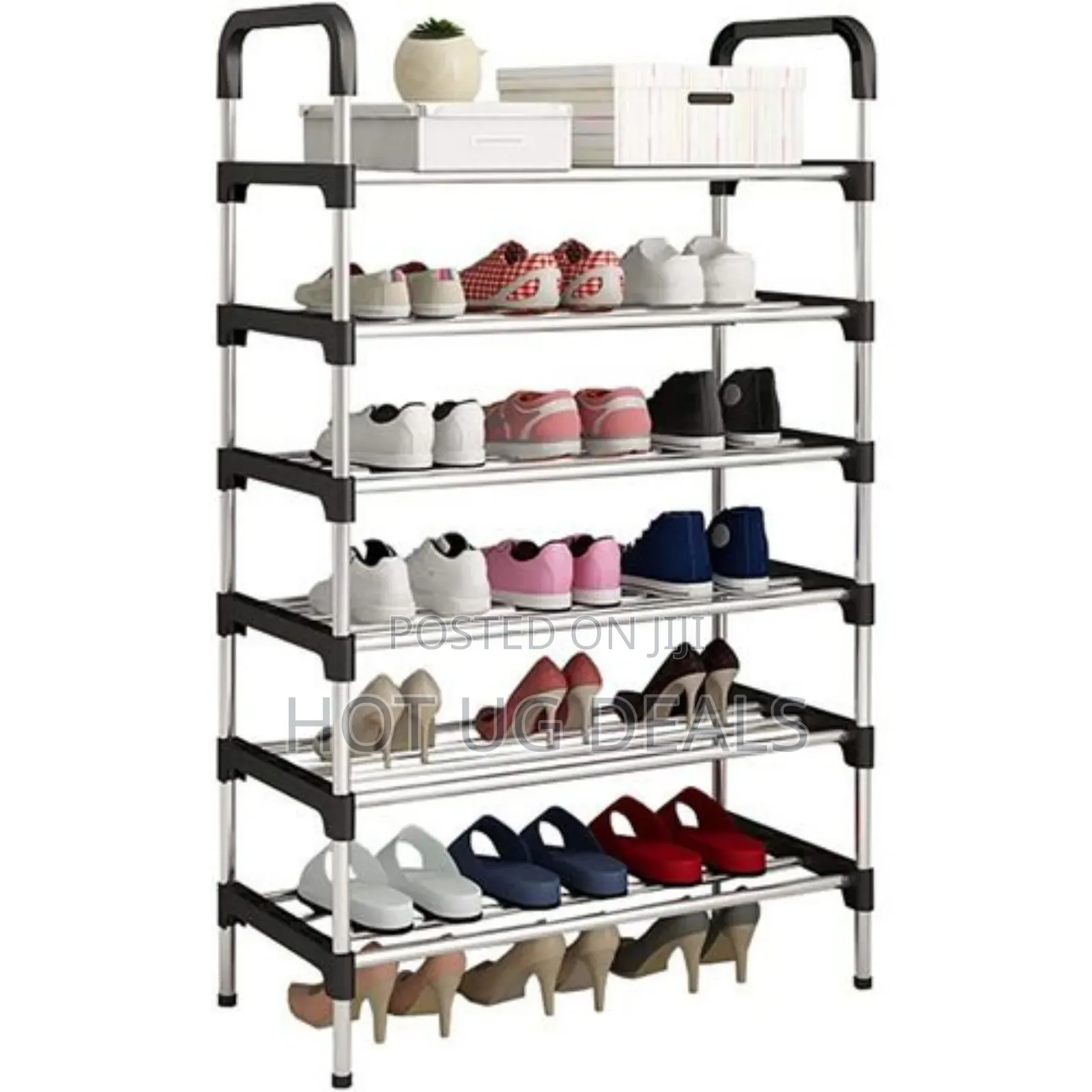 6 Layer Stainless Steel Stackable Shoes Rack Organizer Storage Stand