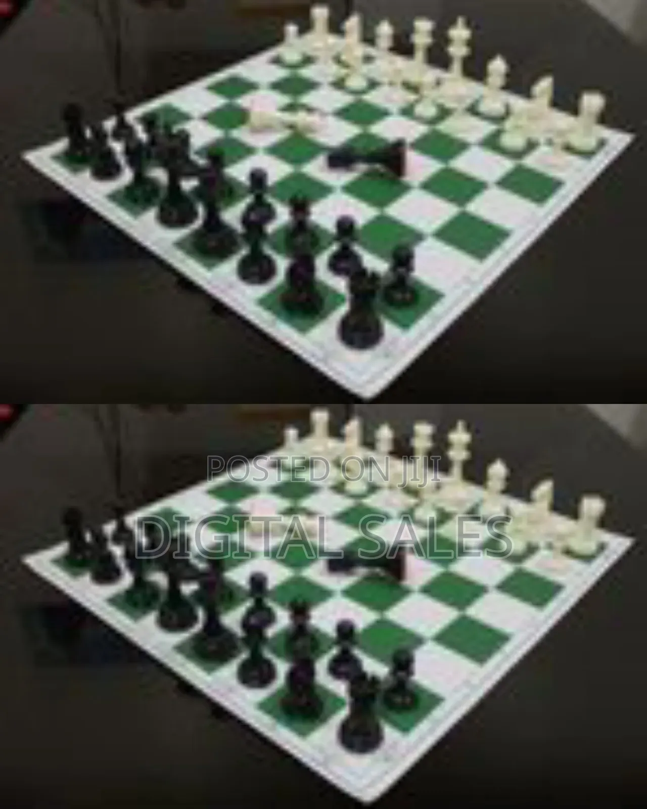Portable Tournament-Style Plastic Chess Set With Roll-Up Mat