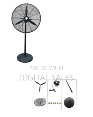 Heavy-Duty Industrial Pedestal Fan - Multicolor