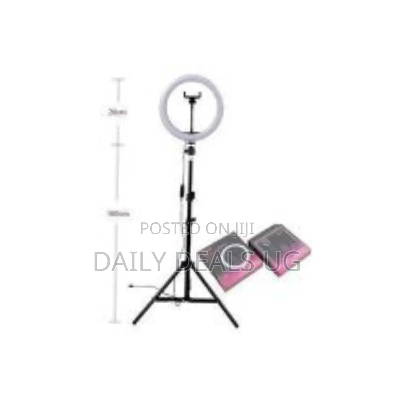 26cm Ring Light With 160cm Tripod Stand and Phone Holder - Multicolor