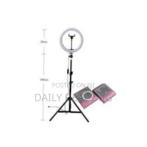 26cm Ring Light With 160cm Tripod Stand and Phone Holder - Multicolor