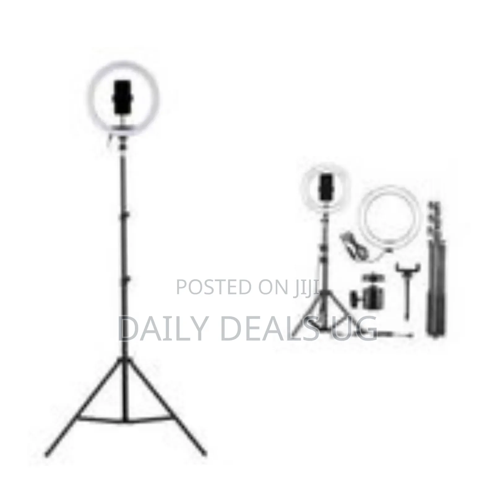 26cm Ring Light With 160cm Tripod Stand and Phone Holder - Multicolor
