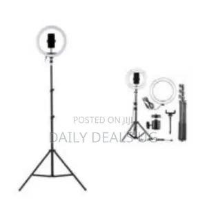 26cm Ring Light With 160cm Tripod Stand and Phone Holder - Multicolor