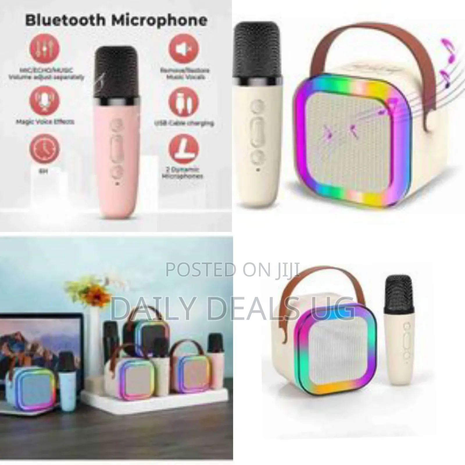 Wireless Mini Karaoke Speaker With Mic - Multicolor