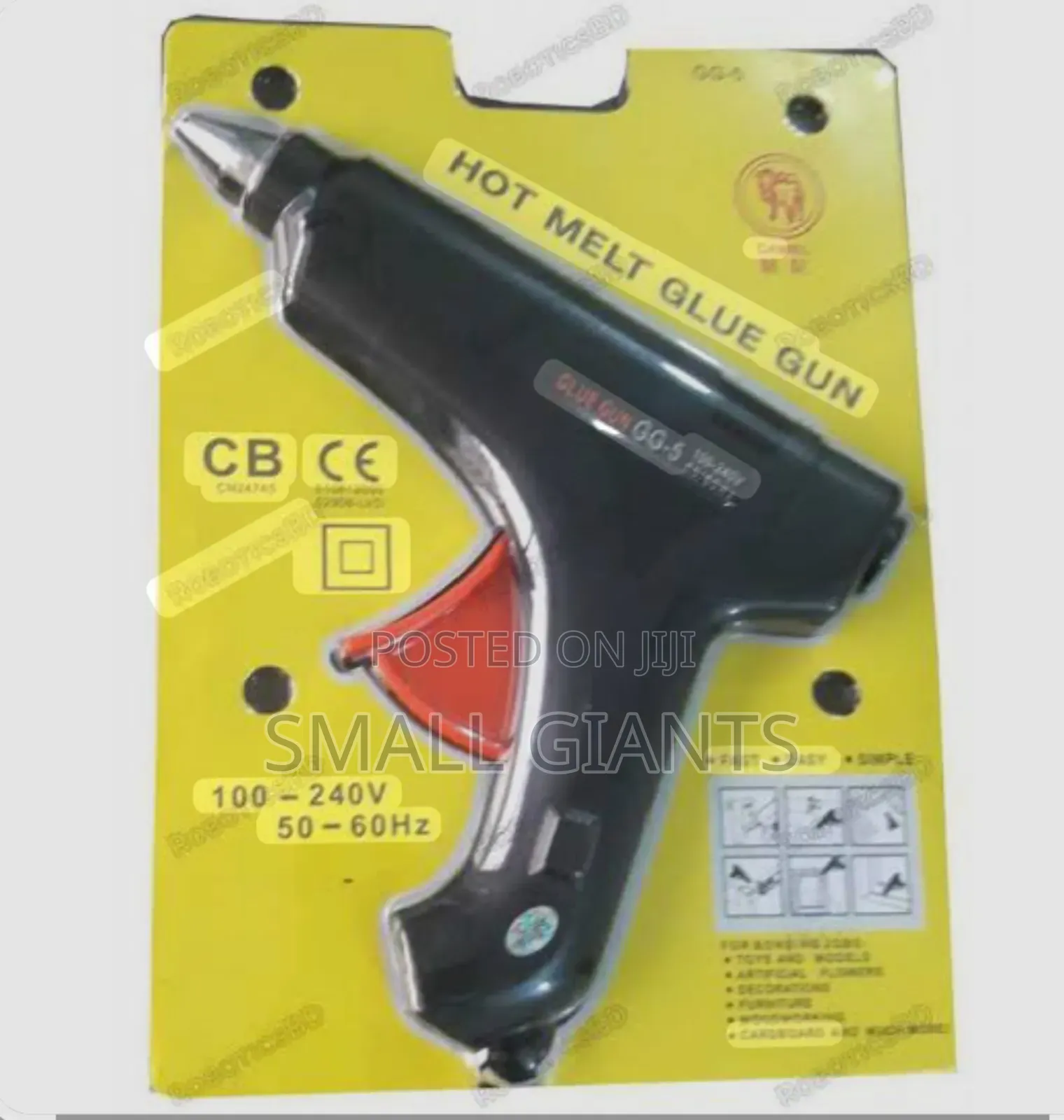 100w Black Glue Gun With Yellow Stick