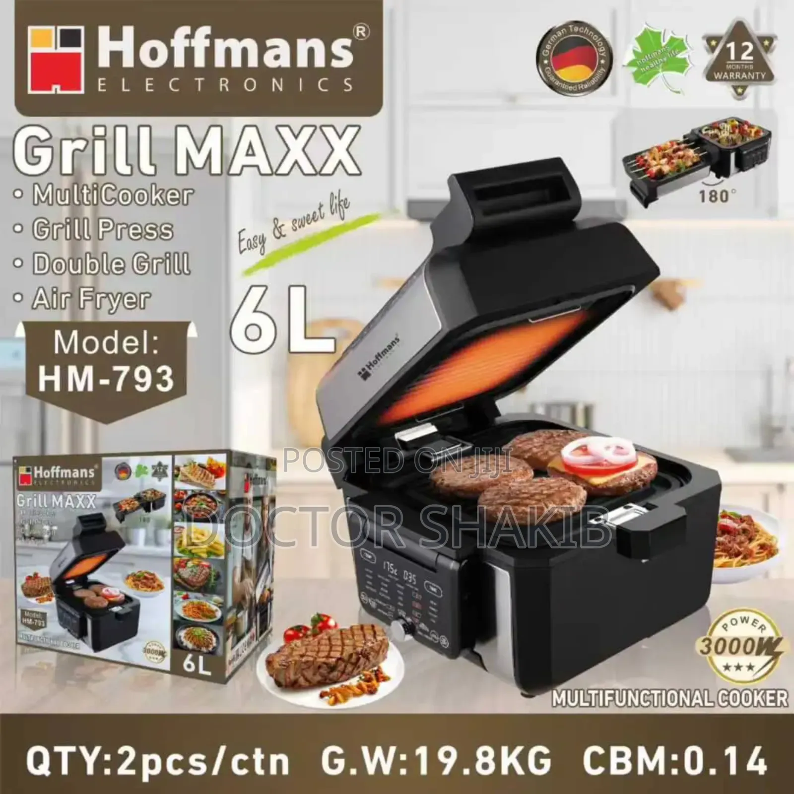 Hoffmans Grill Maxx (Model: Hm-793) Multifunctional Cooker.