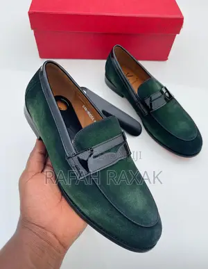 Original Men’S Deep Green Suede Penny Loafers