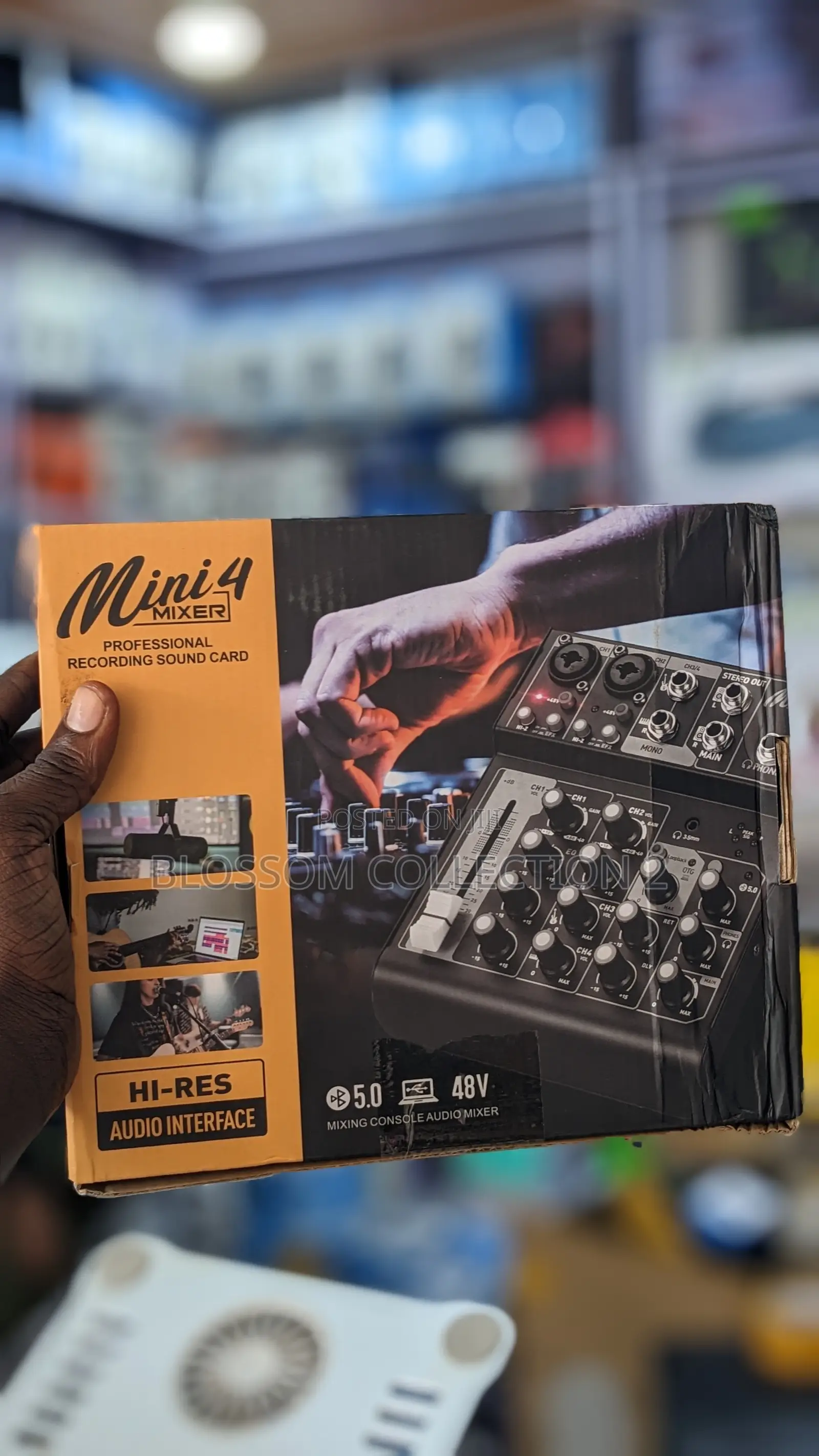 Mini4 Portable 4-Channel Dj Mixer Console, With Usb Bluetooth