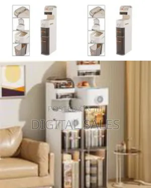 Multi-Layer Slim Bathroom Storage Tower / Organizer With Clear Drawers