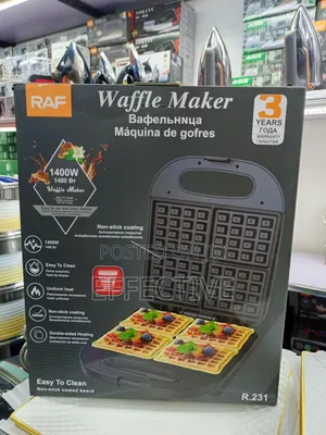 Raf 4-Slice Electric Non-Stick Waffle Maker.
