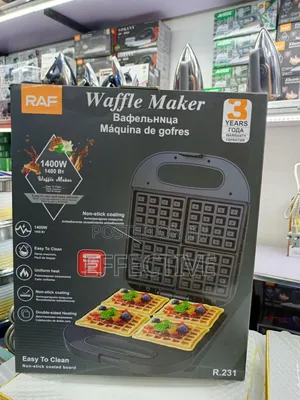 Raf 4-Slice Electric Non-Stick Waffle Maker.