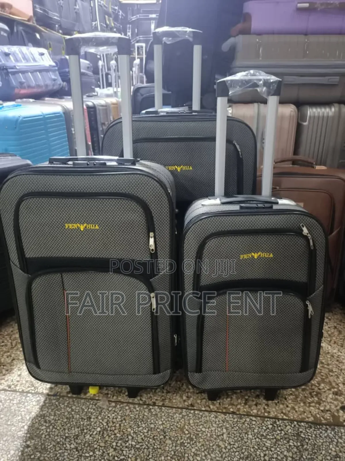 Cloth Suitcases. Full Set of 3pcs.( Gray)