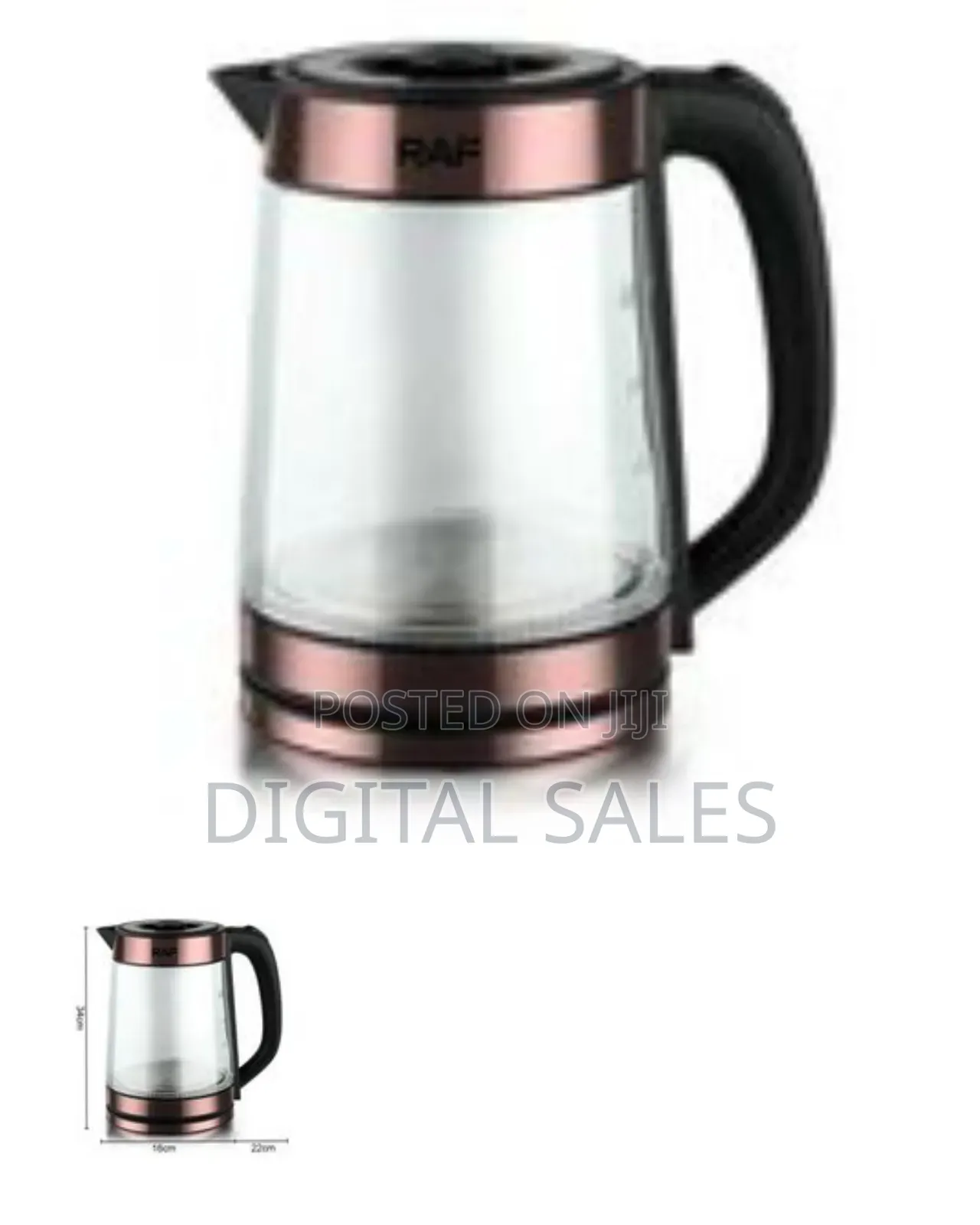 Raf Brosilicate Glass Kettle, 2.2l - Multicolor