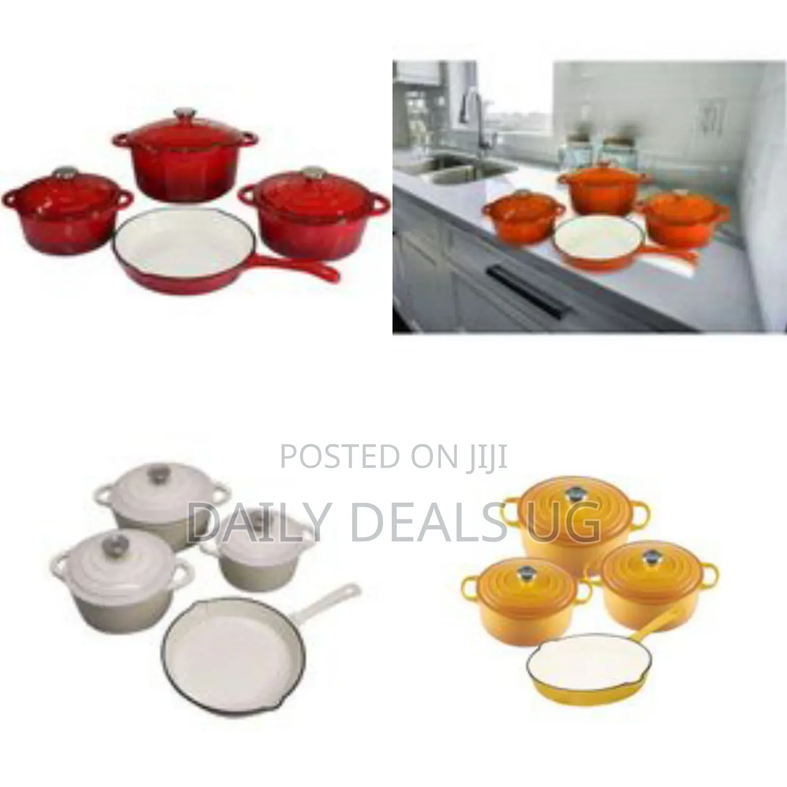 7-Piece Authentic Enameled Cast Iron Cookware Set