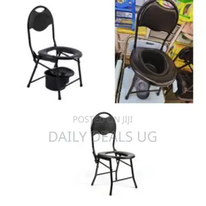 Folding Portable Commode / Toilet Chair With Padded Seat - Multicolor