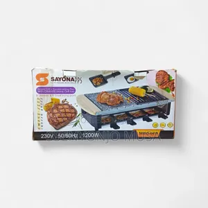 Sayona Raclette Grill 1200w With Granite Stone Non-Stick Plate