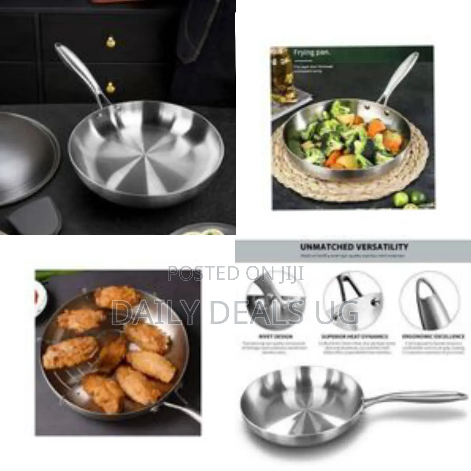 Stainless Steel Frying Pan - Silver