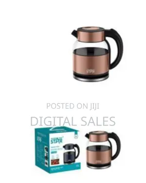 Winningstar Stylish Glass Electric Kettle With Copper/Rose Gold Accent