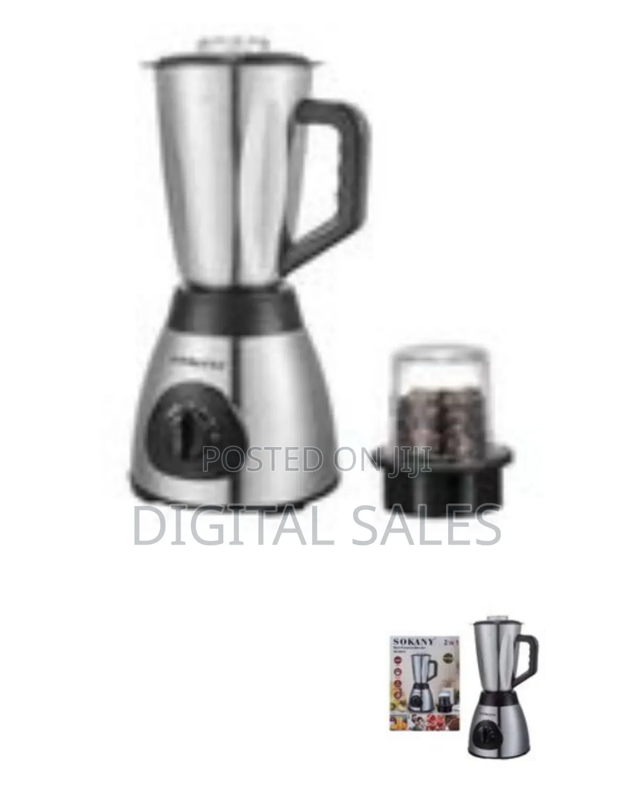 Sokany Stainless Steel Blender With Grinder Attachment