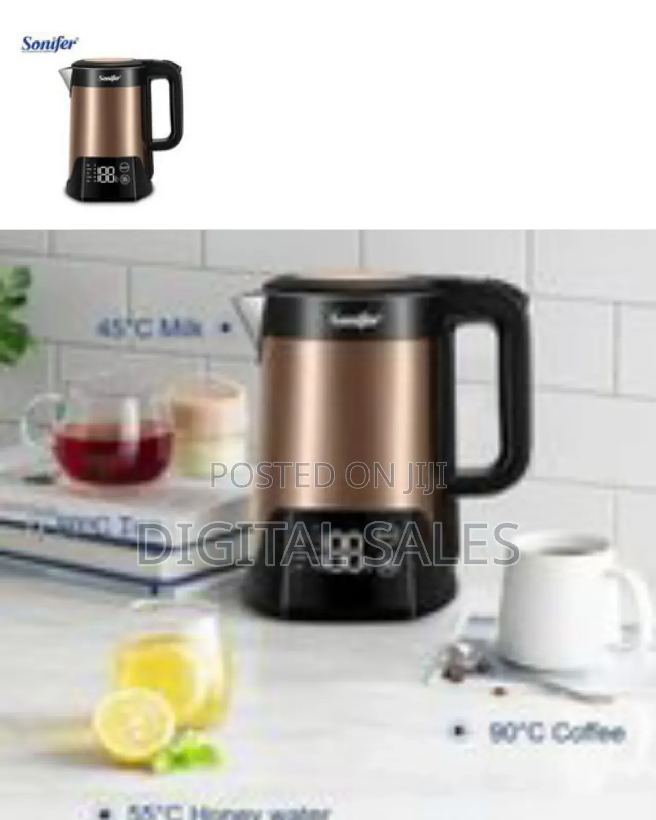 Sonifer Sf-2098 Smart Electric Kettle With Digital Temperature Control
