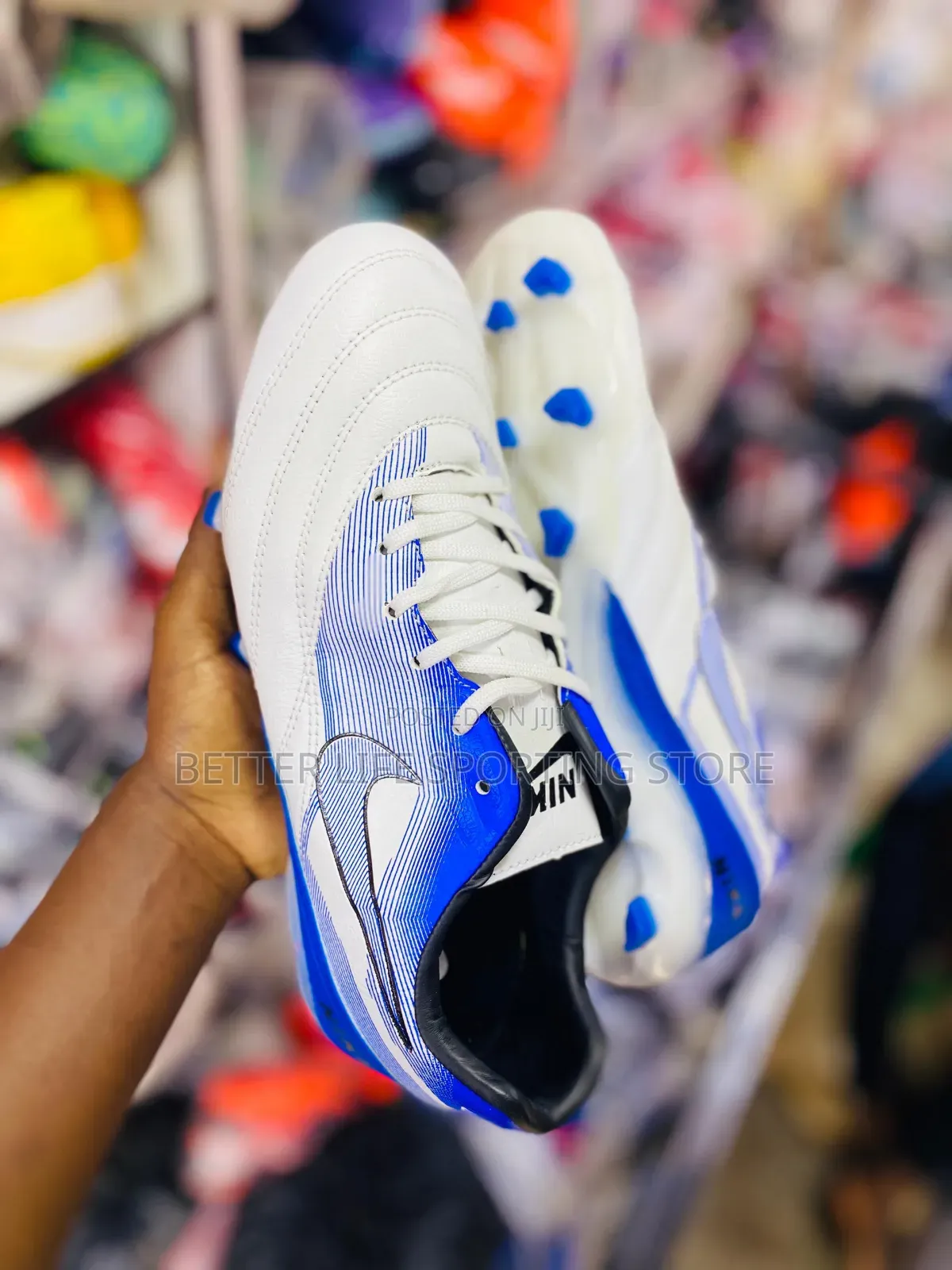 Nike Football Boots White With Blue
