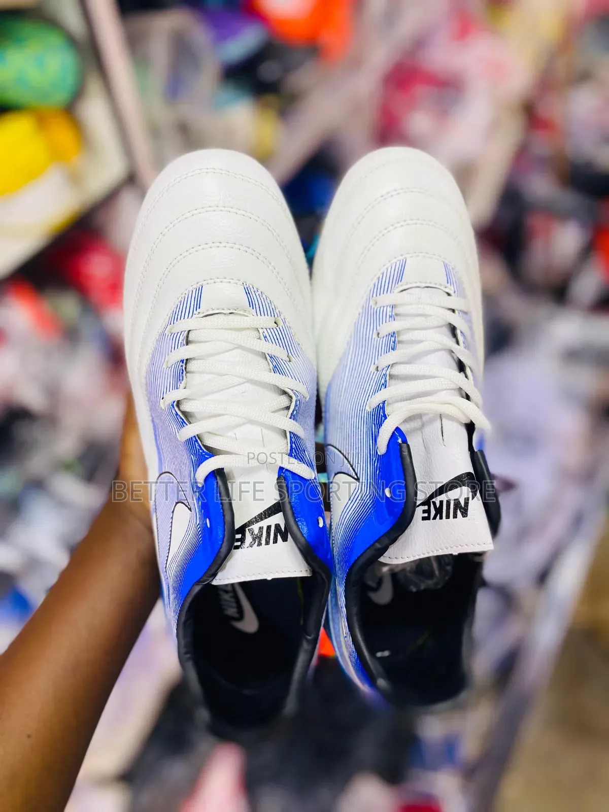 Nike Football Boots White With Blue