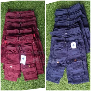 Boys Cargo Shorts(Maroon and Navy Blue)