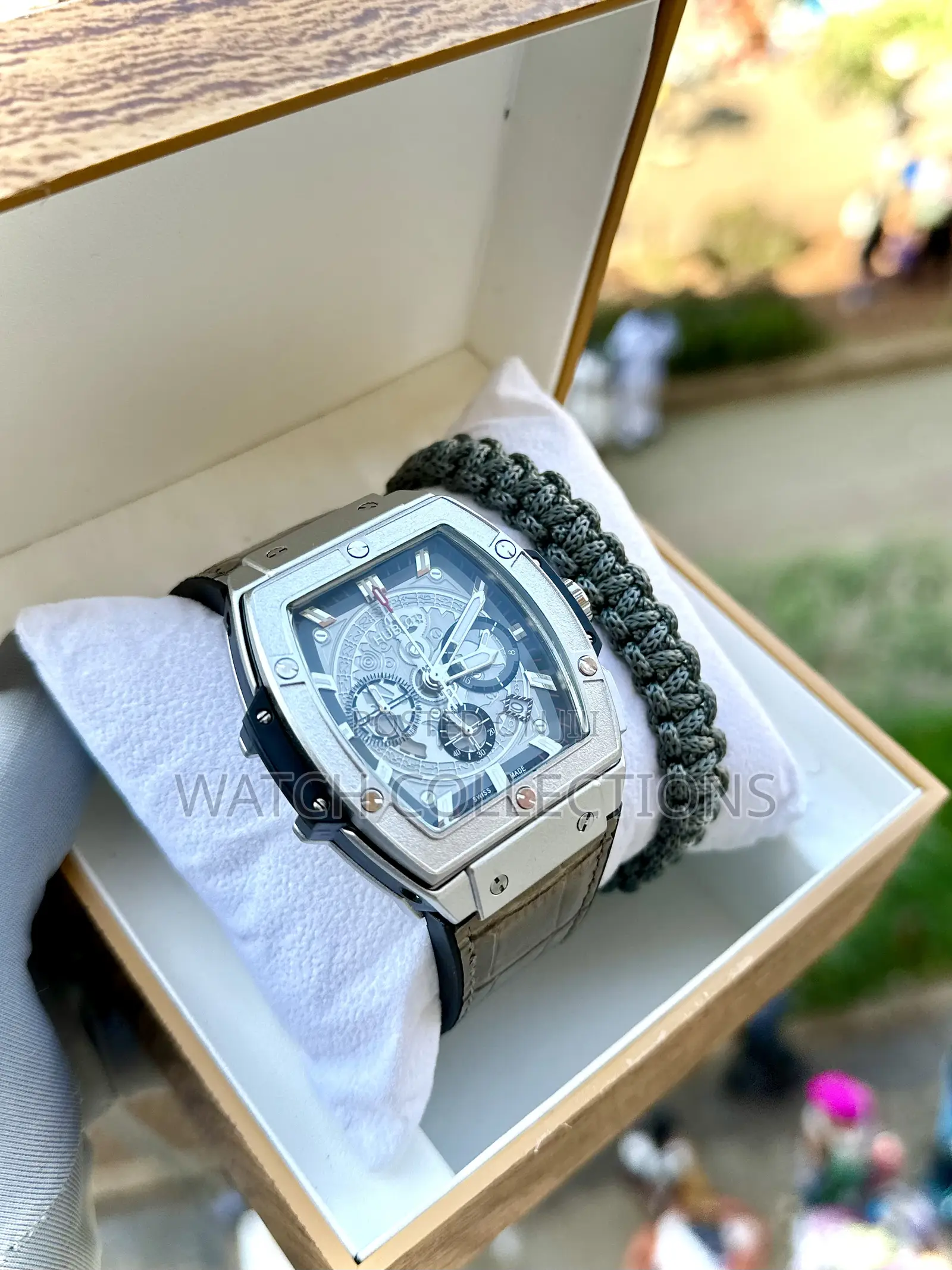 Swiss Made Hublot Square Leather Watch