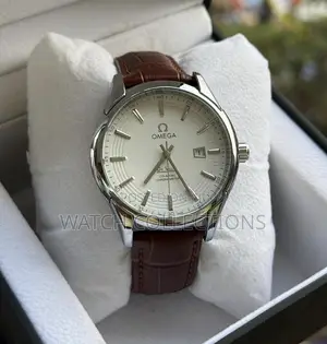 Chronometer Omega Leather Strap Watch