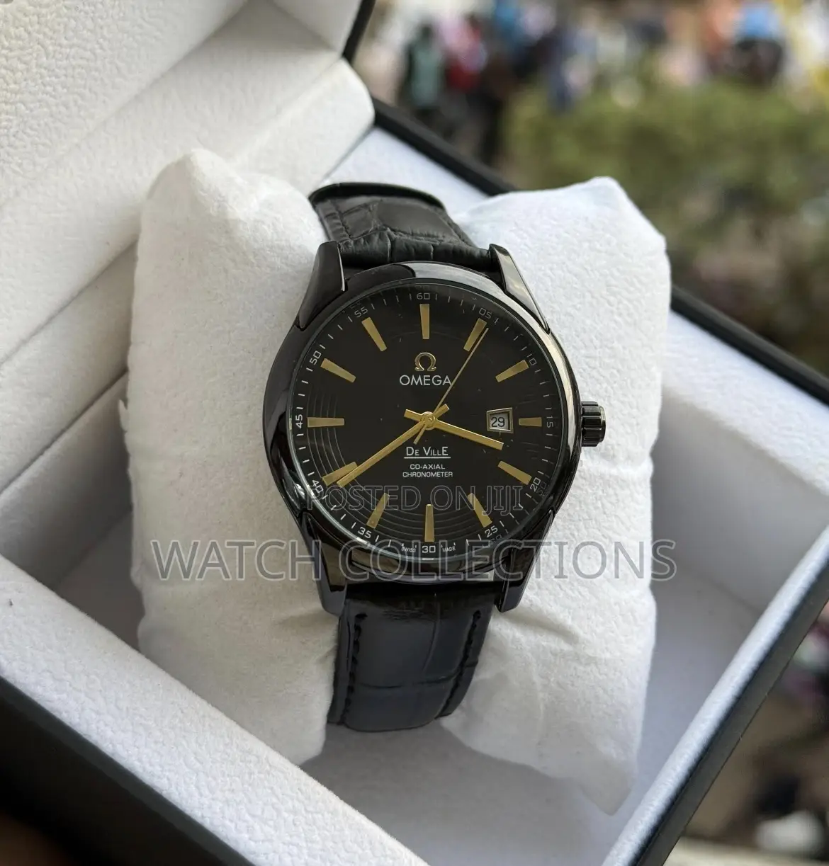 Chronometer Omega Leather Strap Watch