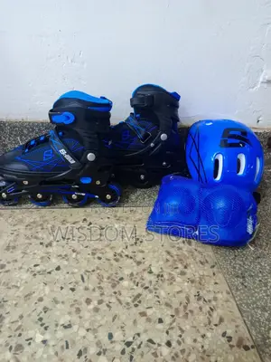 Inline Roller Skates and Safety Equipment Set