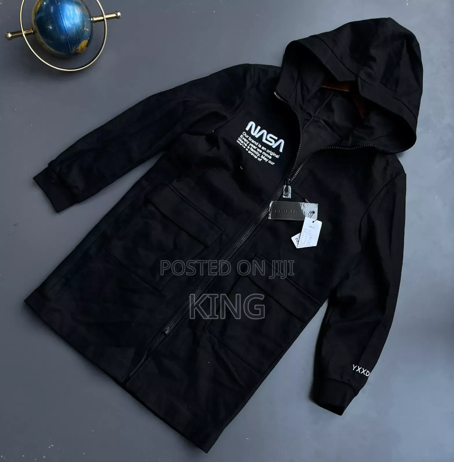 Nasa Black Long Coat