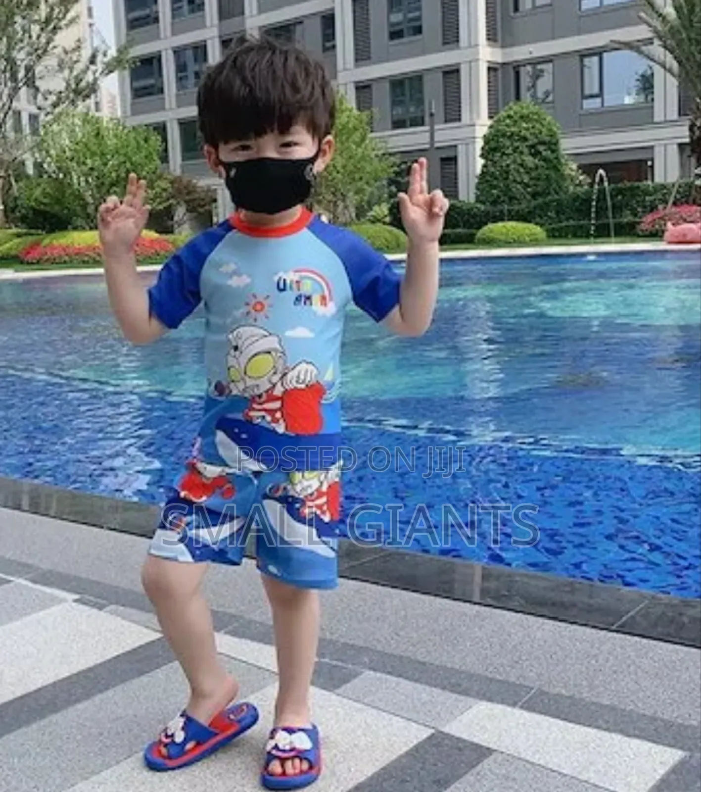 Boys Two Pieces Cartoon Swimsuit