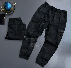 Black Camou Cargo Pants