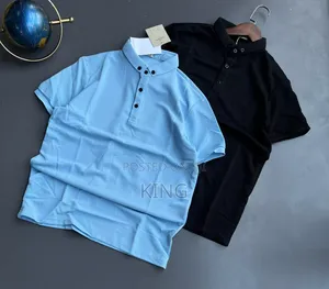 Polos. T-Shirts. Black, Ocean Blue. Set