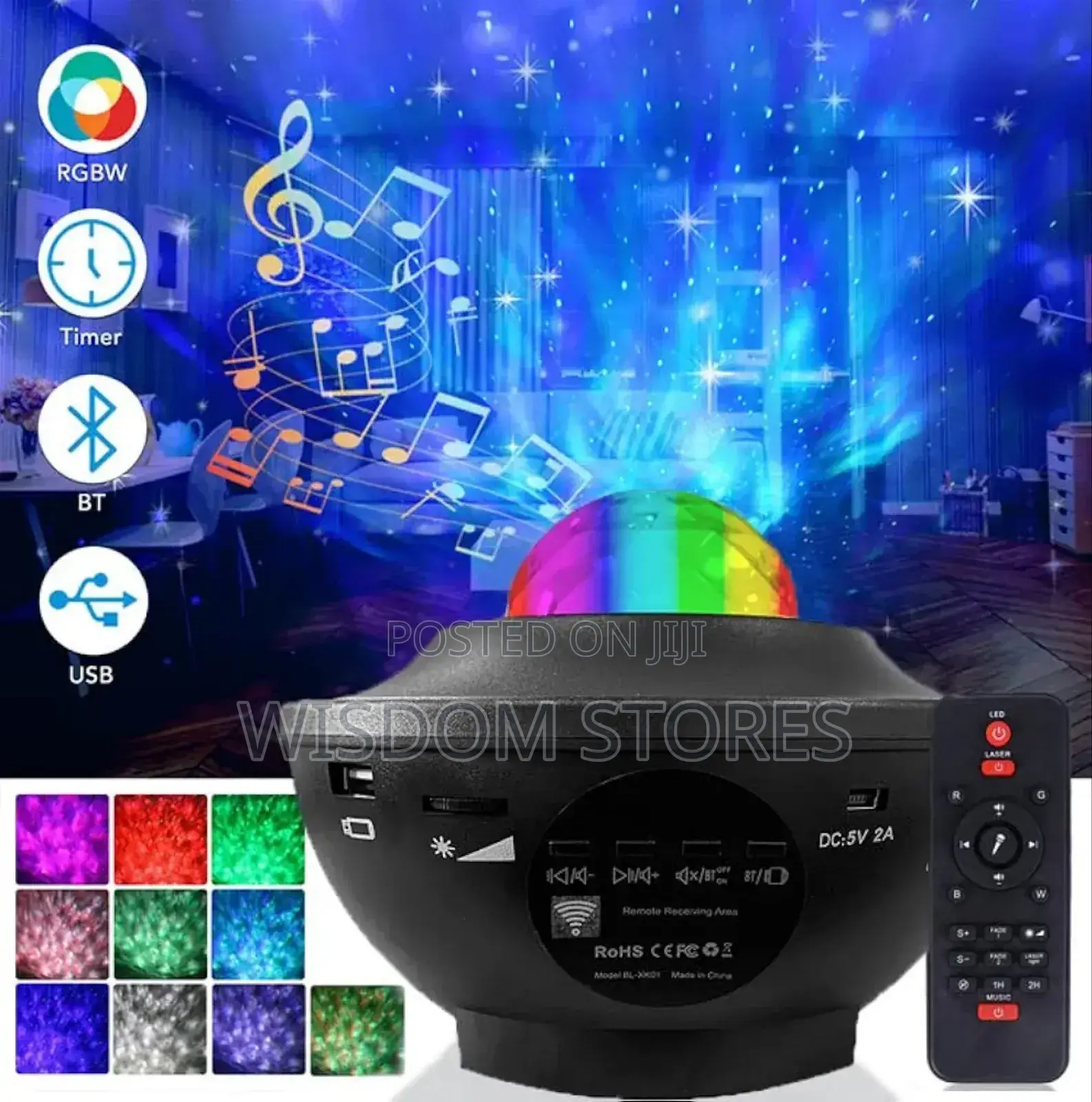 Star Projector Galaxy Light With Bluetooth Speaker