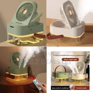 3-in-1 Smart Desktop Cooling Fan With Humidifier Led Night Light