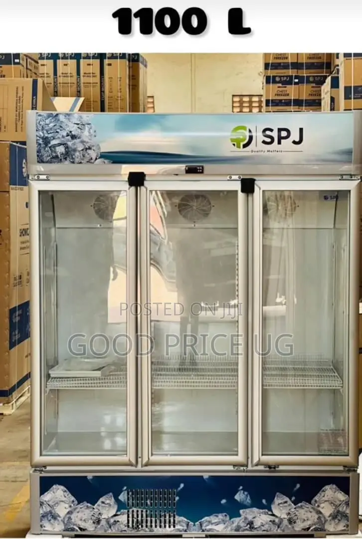 Spj 1100-liter 3-door Beverage Cooler Display Fridge.