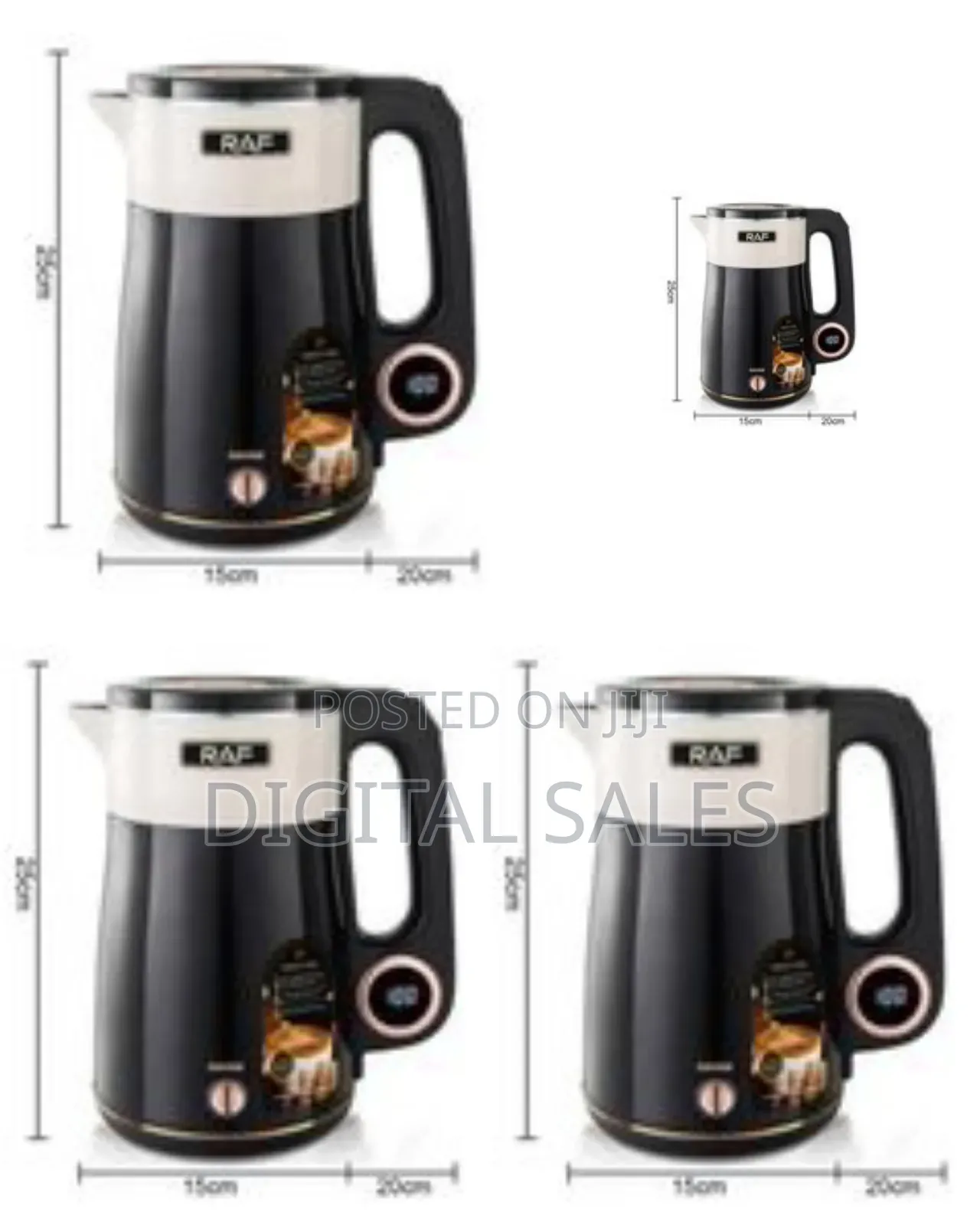 Raf Intelligent Multi-Function Glass Electric Kettle - Multicolor