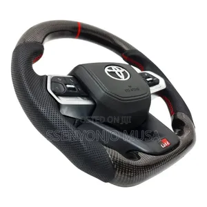 Gr Style Carbon Fiber Leather Steering Wheel for Toyota Land Cruiser
