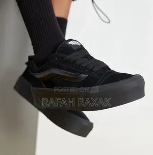 Original Triple Black Big Sole Vans Knu Skool Sneakers