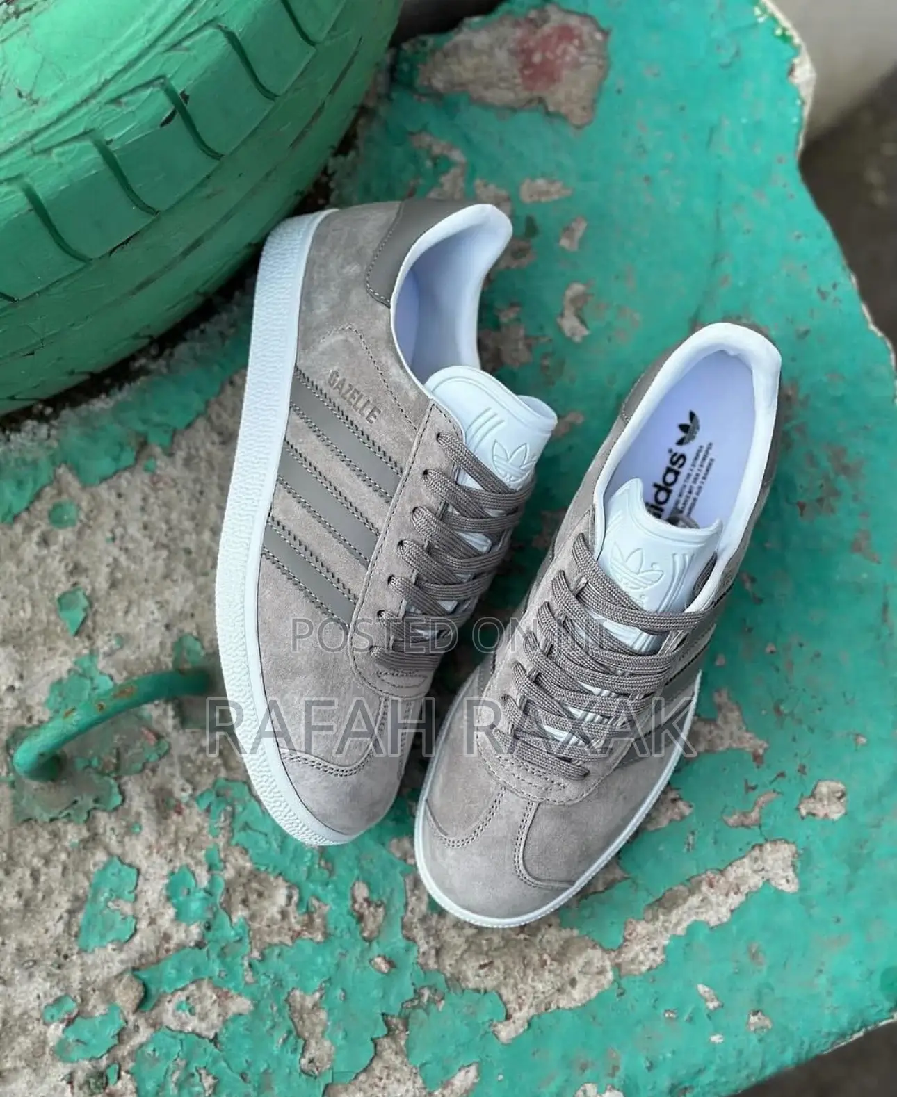 Original Adidas Gazelle “Wolf Grey” Suede Sneakers