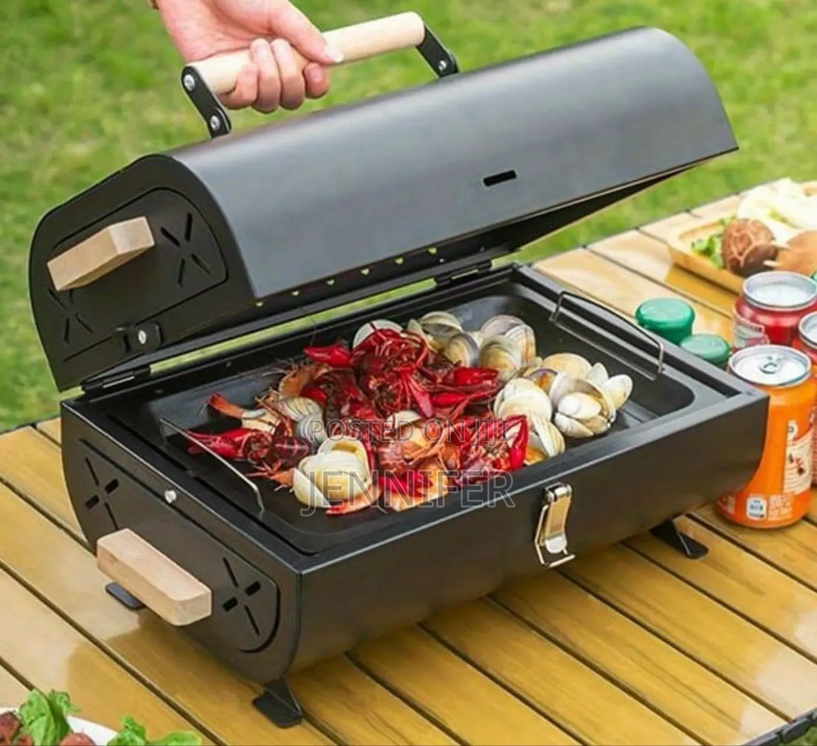 Portable, Double-sided Charcoal Barbecue Grill