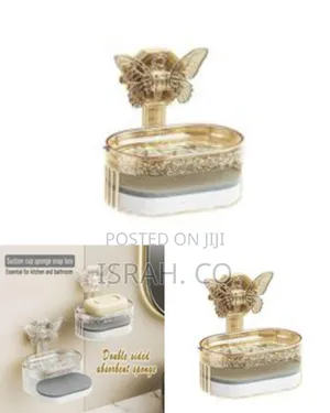Decorative Butterfly Wall-Mounted Soap Dish and Sponge Organizer